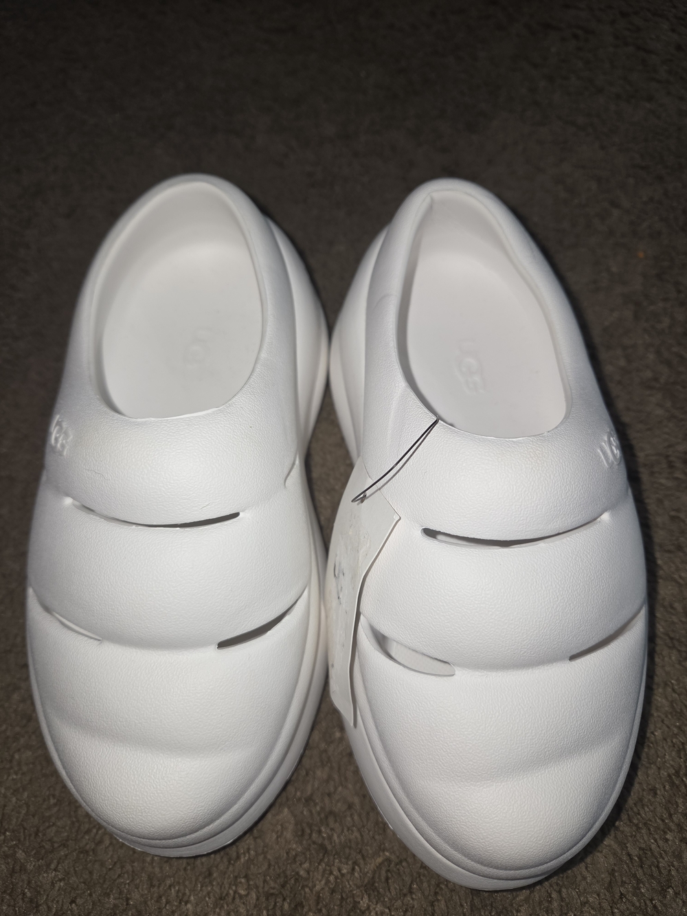 UGG Kids White Padded Slip-On Clogs